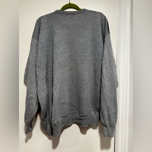 VTG 80s Pringle Scotland Dusty Blue Argyle Wool Blend Knit Golf Sweater Mens XL. - Picture 2 of 9